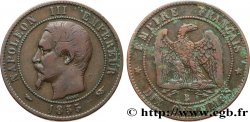 Dix centimes Napoléon III, tête nue 1855 Rouen F.133/21