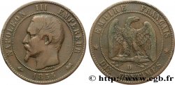 Dix centimes Napoléon III, tête nue 1855 Lyon F.133/26