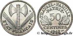 50 centimes Francisque, lourde, premiers exemplaires avec les CROIX 1942 Paris F.195/2 MS65 