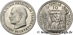 Essai de 10 francs Pétain en aluminium par Bazor/Vézien 1943 Paris GEM.179 1 MS65 