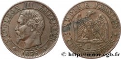 Cinq centimes Napoléon III, tête nue 1855 Rouen F.116/19