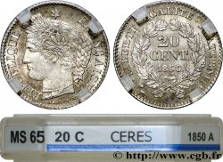 20 centimes Cérès, IIe République 1850 Paris F.146/3