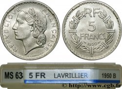 5 francs Lavrillier, aluminium 1950 Beaumont-Le-Roger F.339/21