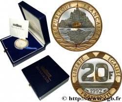 Belle Épreuve Or/Argent 20 francs - Mont Saint-Michel 1992 Pessac F5.1400 2 MS 