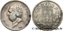 5 francs Louis XVIII, tête nue 1823 Lyon F.309/79