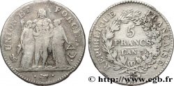 5 francs Union et Force, Union desserré, avec glands intérieurs et gland extérieur 1799 Bordeaux F.291/23