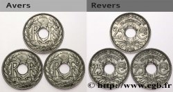 Lot de trois 25 centimes Lindauer, Cmes souligné 1916 Paris F.170/4 XF/AU 