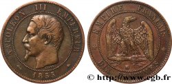Dix centimes Napoléon III, tête nue 1855 Strasbourg F.133/24