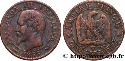 Cinq centimes Napoléon III, tête nue 1853 Lille F.116/7