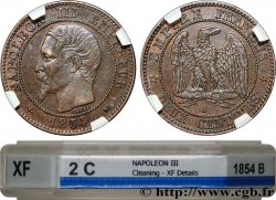 Deux centimes Napoléon III, tête nue 1854 Rouen F.107/10