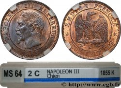Deux centimes Napoléon III, tête nue 1855 Bordeaux F.107/33