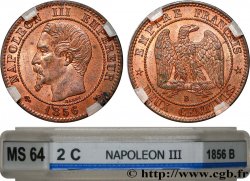 Deux centimes Napoléon III, tête nue 1856 Rouen F.107/39