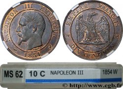 Dix centimes Napoléon III, tête nue 1854 Lille F.133/18