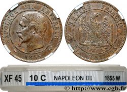 Dix centimes Napoléon III, tête nue 1855 Lille F.133/32