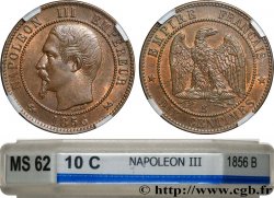 Dix centimes Napoléon III, tête nue 1856 Rouen F.133/35