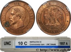 Dix centimes Napoléon III, tête nue 1857 Paris F.133/41