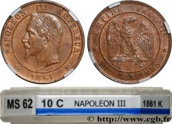 Dix Centimes Napoléon tête laurée 1861 Bordeaux F.134/6