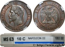 Dix Centimes Napoléon tête laurée 1865 Strasbourg F.134/15