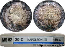 20 centimes Napoléon III, tête nue 1856 Paris F.148/4