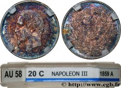 20 centimes Napoléon III, tête nue 1859 Paris F.148/12