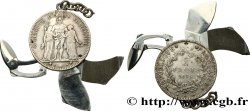 5 francs Hercule, transformé en porte-clé avec lime à ongle, couteau et paire de ciseaux 1875 Paris F.334/14 var.
