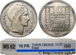 Essai de 10 francs Turin, grosse tête, rameaux longs 1945 Paris F.361/1