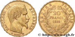 20 francs or Napoléon III, tête nue, différent ancre 1855 Strasbourg F.531/6