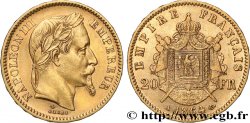 20 francs or Napoléon III, tête laurée 1864 Paris F.532/8