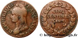 Cinq centimes Dupré, grand module 1799 Paris F.115/44