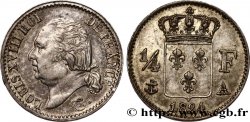 1/4 franc Louis XVIII  1824 Paris F.163/31