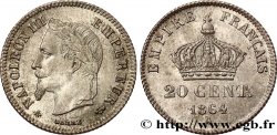 20 centimes Napoléon III, tête laurée, petit module 1864 Paris F.149/1