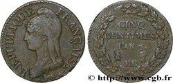 Cinq centimes Dupré, grand module 1799 Strasbourg F.115/61