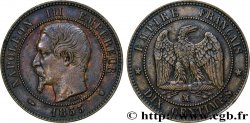 Dix centimes Napoléon III, tête nue, différent levrette 1855 Marseille F.133/30 AU 