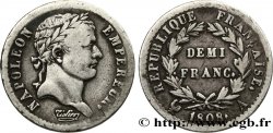 Demi-franc Napoléon Ier tête laurée, République française 1808 Paris F.177/2