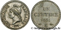 Un centime Dupré, IIe République, nickelée 1851 Paris F.101/8