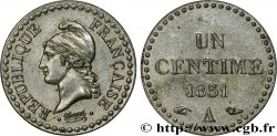 Un centime Dupré, IIe République, nickelée 1851 Paris F.101/8