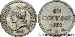 Un centime Dupré, IIe République, nickelée 1851 Paris F.101/8