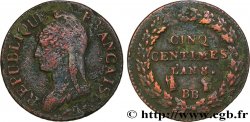Cinq centimes Dupré, grand module 1800 Strasbourg F.115/118