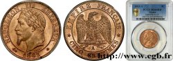 Cinq centimes Napoléon III, tête laurée 1863 Paris F.117/8