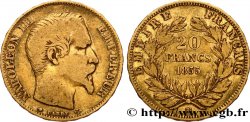 20 francs or Napoléon III, tête nue, différent ancre 1855 Strasbourg F.531/6