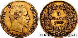 5 francs or Napoléon III, tête nue, grand module 1859 Strasbourg F.501/8