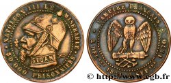 Médaille satirique Cu 25, module de Cinq centimes, type B “Os et Cigarette” 1870 s.l. Schw.B3c 