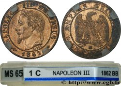 Un centime Napoléon III, tête laurée, petit BB 1862 Strasbourg F.103/5