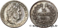 1/2 franc Louis-Philippe, Fauté décalage dans l’axe 1834 Paris F.182/40