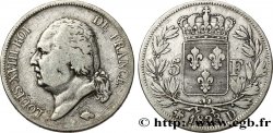 5 francs Louis XVIII, tête nue 1823 Lyon F.309/79