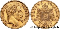 20 francs or Napoléon III, tête laurée 1867 Paris F.532/15