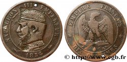Dix centimes Napoléon III, tête nue, satirique pour le Général Boulanger 1854 Paris F.133/11 var.