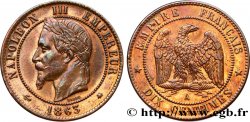 Dix centimes Napoléon III, tête laurée 1863 Paris F.134/10