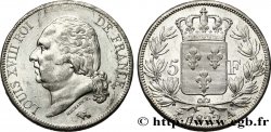 5 francs Louis XVIII, tête nue 1822 Paris F.309/68 AU58 