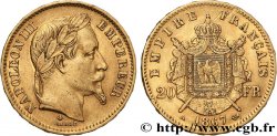 20 francs or Napoléon III, tête laurée 1867 Paris F.532/15